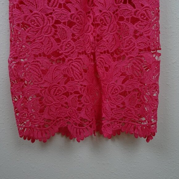 Pink Off the Shoulder Lace Cocktail Dress Women's Size XS Colorful Wedding Guest - Picture 6 of 12